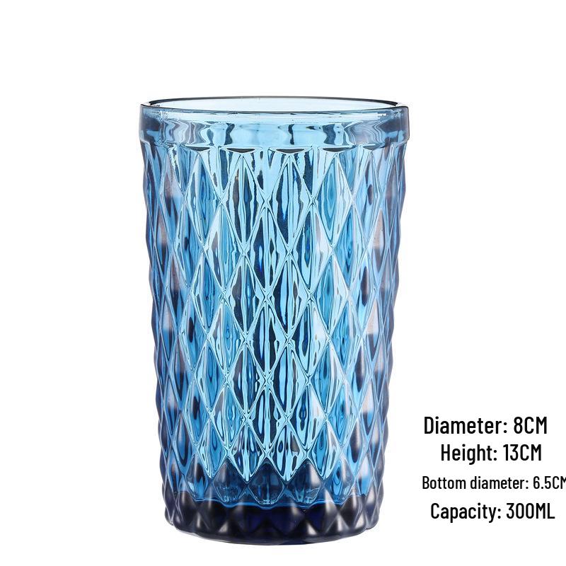 Embossed Glass Tumbler: Versatile Cup for Mouthwash, Juice, Milk, or Beer