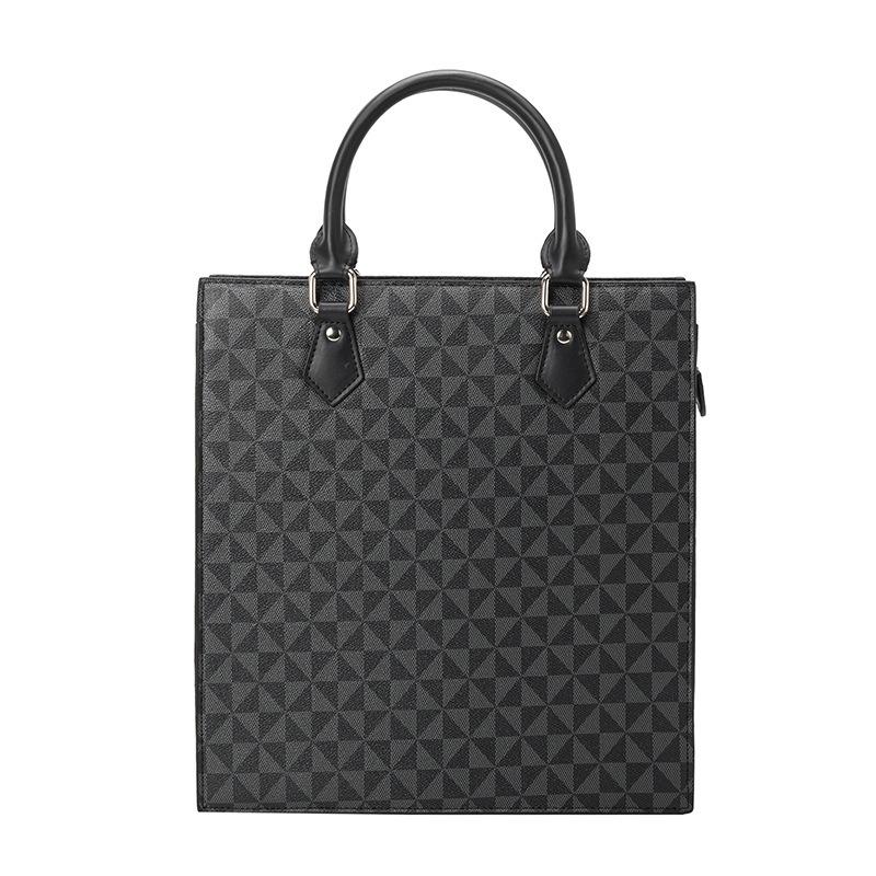 Women's Handbag Career Business Commuter Bag Simple Square Printed Big Bag Handbag Computer Bag