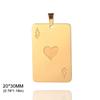 Teamer 3pcs/Lot Poker Card Ace of Hearts Pendant For Necklace Jewelry Making Stainless Steel Gold Color Charms Wholesale