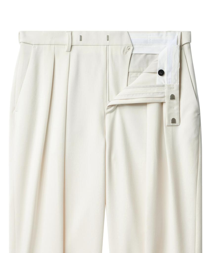 Musinsa Standard Reverse Two-Tuck Semi-Balloon Hidden Banding Slacks [Cream]