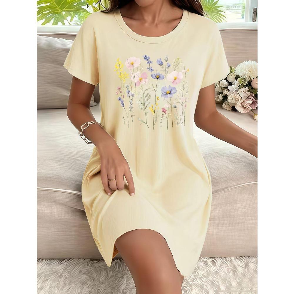 Women'S Spring Summer New Style, Black And White Cat Print Short Sleeve