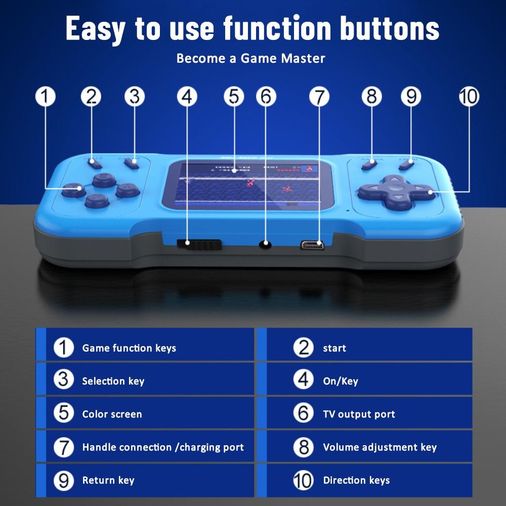 A15 Electronics Gadgets, Handheld Game Console Horizontal Screen Retro Nostalgic Arcade Single Double 500 In One Game Console