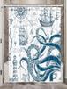 Octopus Decoration Bathroom Shower Curtain, Funny White Sea Monster Fabric Shower Curtain, Bathroom Decoration Accessories