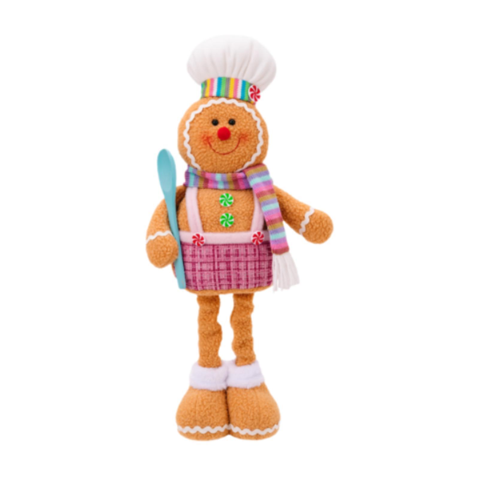 

Christmas Gingerbread Man Doll Standing Doll for Xmas Tabletop Home Decor