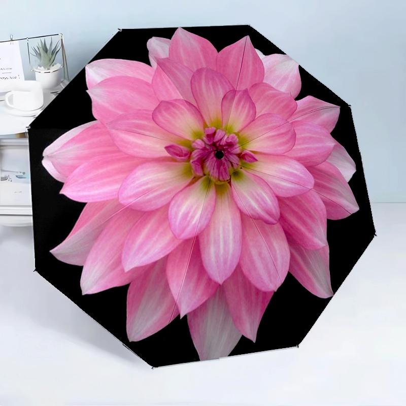 Pink Rose Beauty 8-Frame for Travel, camping, Casual Lightweight Portable Umbrella, Essential for every family Holidays Birthday Gift