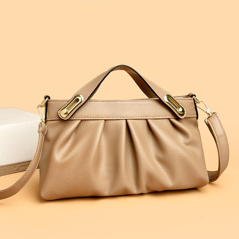 New Women's Soft Leather Handbag Elegant Underarm Single Shoulder Banquet Bag Women's Leather Single Shoulder Bag