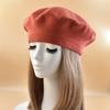 French Women's Wool Knit Striped Beret: Warm, Elastic, Brimless Winter Hat