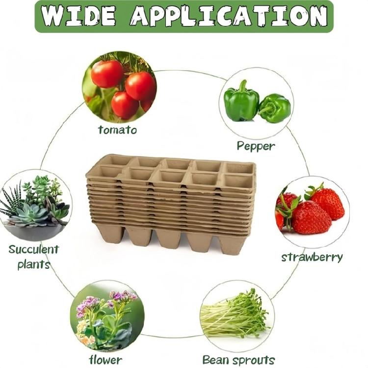 Durable 10 Holes Seedling Starter Tray Germination Peat Pot Suitable For Various Vegetables Plant In Garden Balcony Or Farm