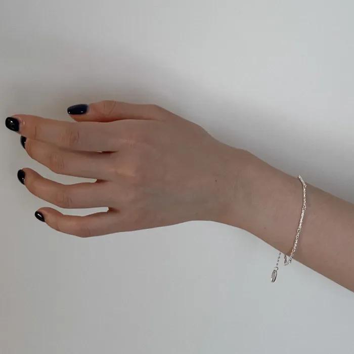 [925 Silver] Grainy Line Bracelet