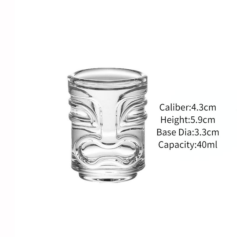 

Creative Mini Tiki Glass Cup Shot Glasses Stacking Cups Cocktail Glass Tiki Cup Set With 6 Holes Tray Tiki Bar Accessories Transparent