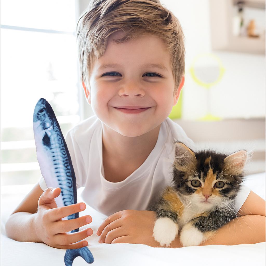 Simulierter Fisch, Kauspielzeugpuppe, Katzenminze Beißspielzeug,