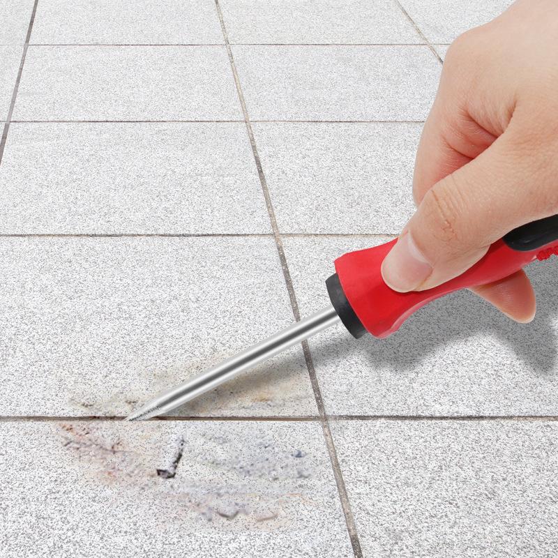 Red Handle Grout Slotting Tool - 1mm Cone Tip for Seam and Floor Gap Cleaning