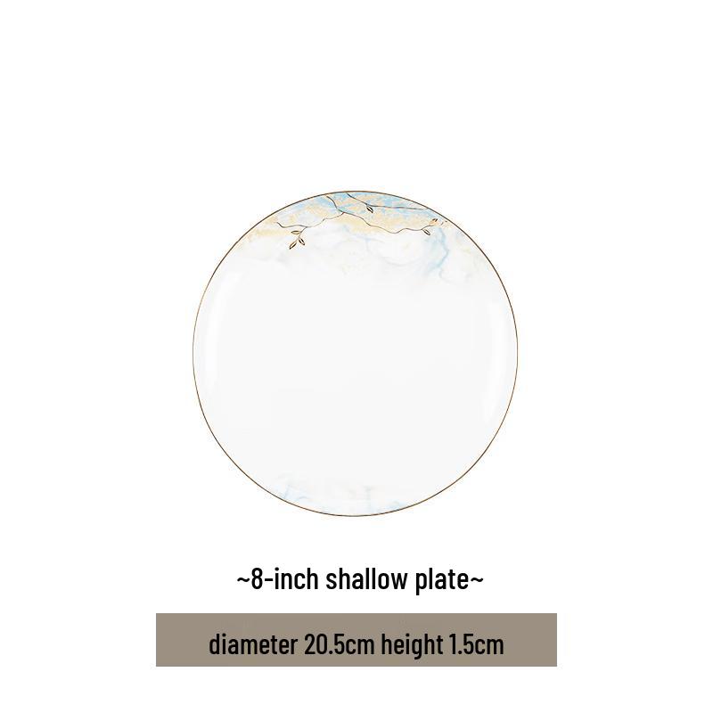 Elegant Glazed Ceramic Shallow Dinner Plate