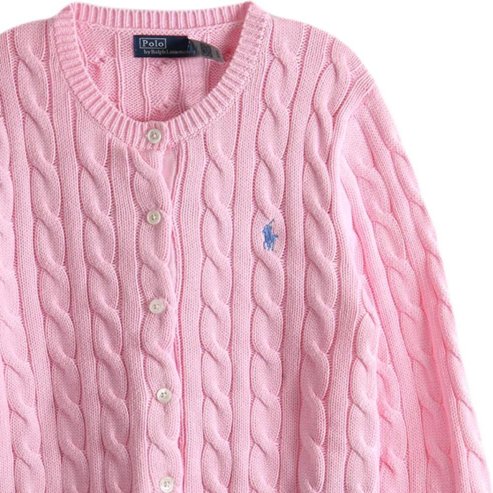 Polo Ralph Lauren Solid Color Single-Breasted Logo Long Sleeve Knit Sweater Women sweater Caramel-Pink 211971868-010