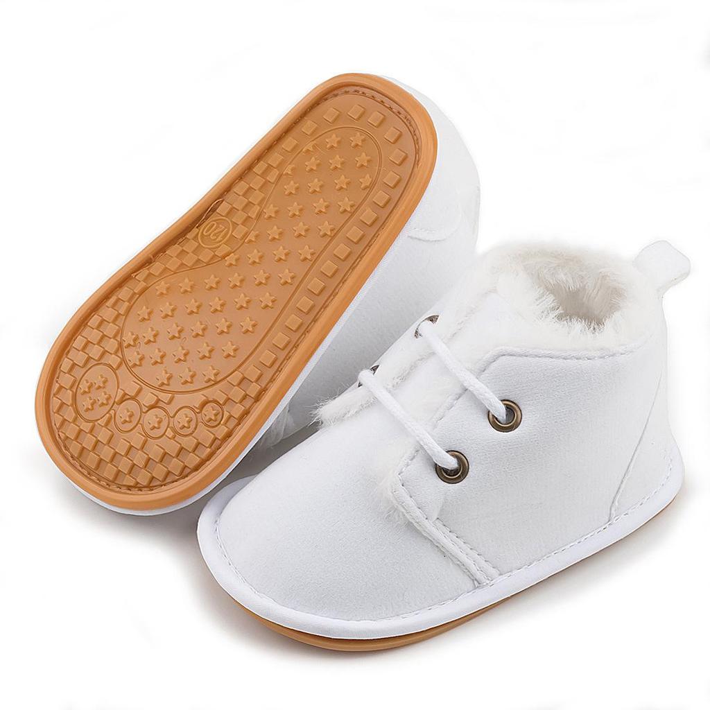 Autumn/Winter Baby Walker Shoes - Warm Velvet, Non-slip Rubber Sole, Cozy Cotton