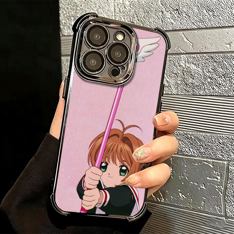 CardCaptor Sakura Anime Soft Phone Case For iPhone 15 16 17 Air 14 Pro Max 16E Plus 13 12 Mini Plating Anti-Fall Fundas