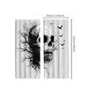 2pcs Classic Gothic Skull and Branches Black and White Polyester Decorative Curtains   Scary Art Design for Home Decor