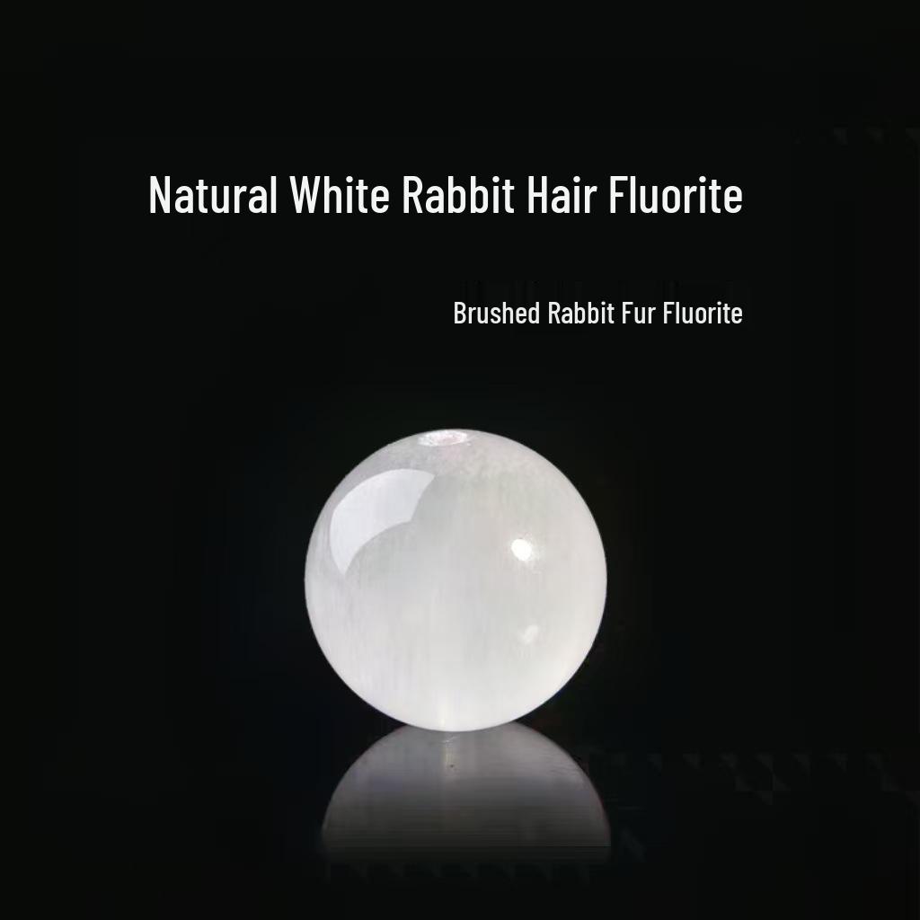 White Fluorite & Green Rabbit Hair Silk Beads for DIY Jewelry Bracelets & Necklaces