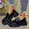Fashion Fashion Chunky Platform Loafers for Women 2025 New Preppy Style PU Leather Dress Shoes Woman Thick Sole Comfort Slio On Shoes