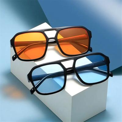 Vintage Square Aviation Sunglasses Women Men Stylish Big Frame Sun Glasses Ins Style Shades 70S Glasses Uv400 Eyewear
