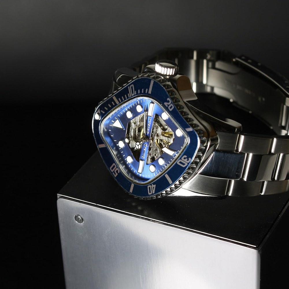 Daniel & Douglas Mechanical Automatic Wristwatch DD8811 Broken Marine Men's Silver Blue