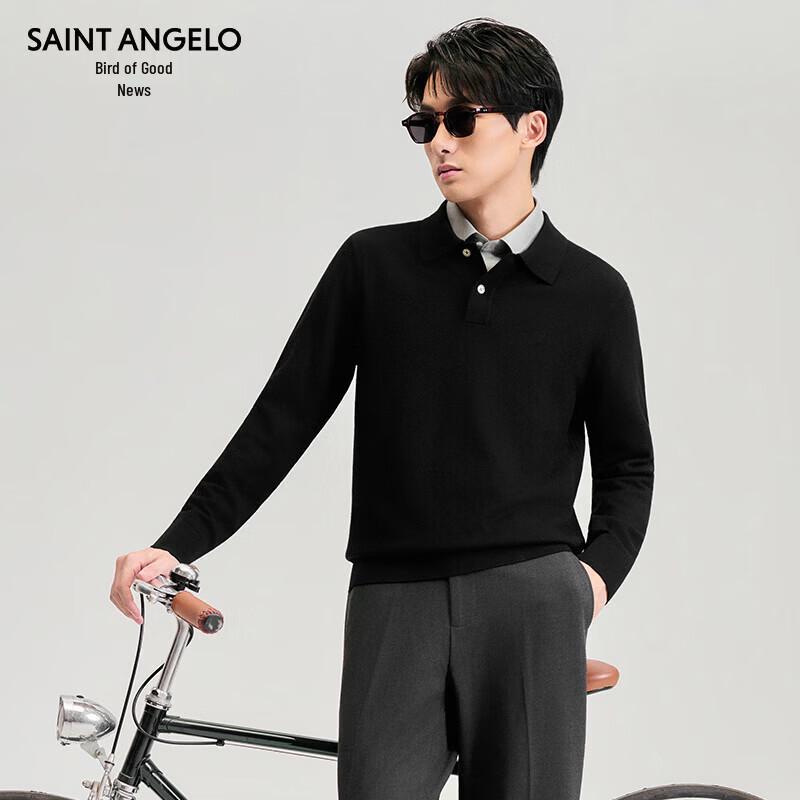 Baoxiniao Men's Business Casual Wool Blend Polo Sweater