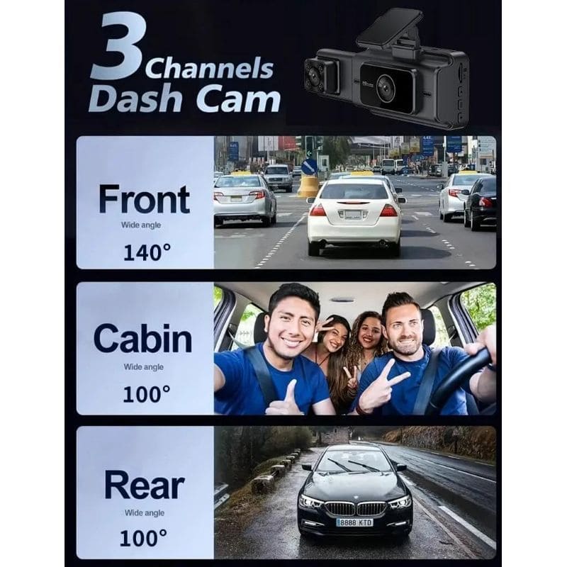 Wifi 3 Channel Dash Cam Cabin Lens Car Dvr 1080P Interior Camera Vehicle Recorder Video Registrator Dashcam Camcorder Black Box