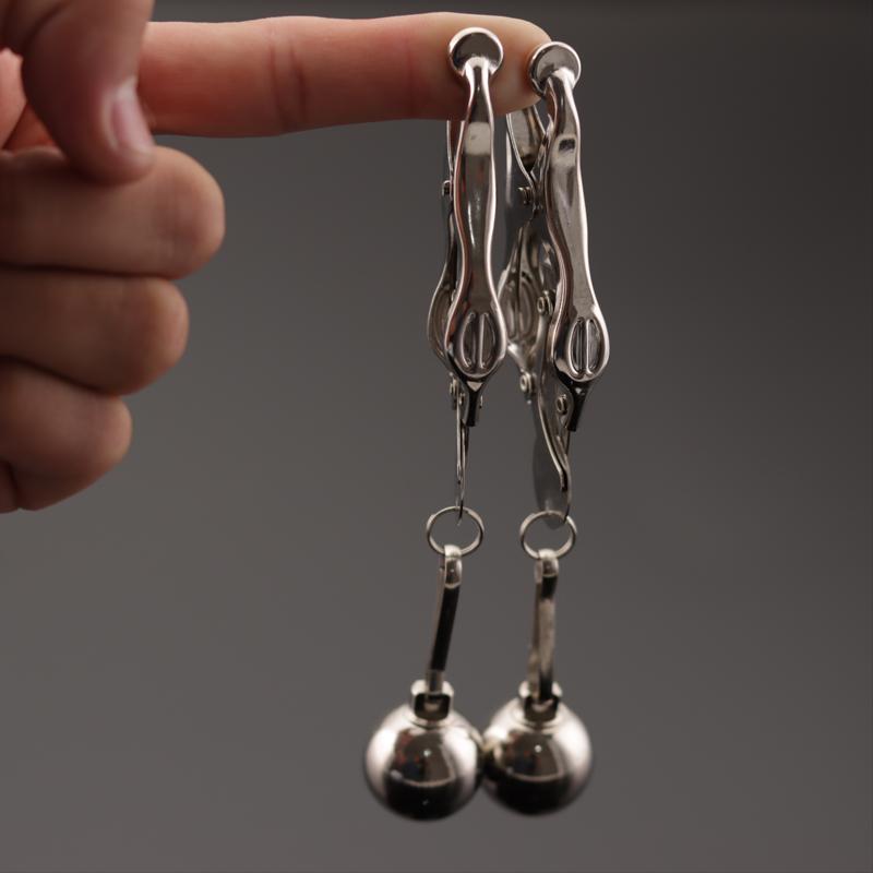 BDSM Bondage Sex Nipple Clamp Stainless Steel Breast Clamp Clips Metal Nipple Shaking Clamps Breast Clip Sex Slaves Sex Shop 18+