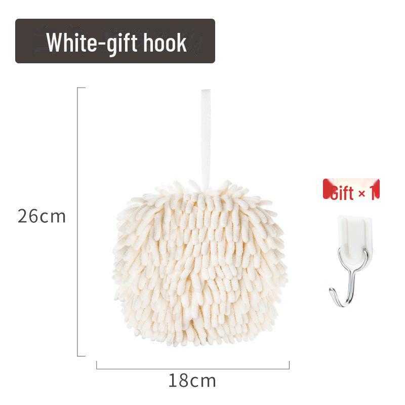 KOMEKI Chenille Hanging Hand Towel - Thick, Water-Absorbent, Quick-Drying, Simple Kitchen/Bath Rug