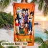Dragon Ball Beach Towel, Personalized Custom Name Text, Quick Dry Large Absorbent Towel For Beach Pool