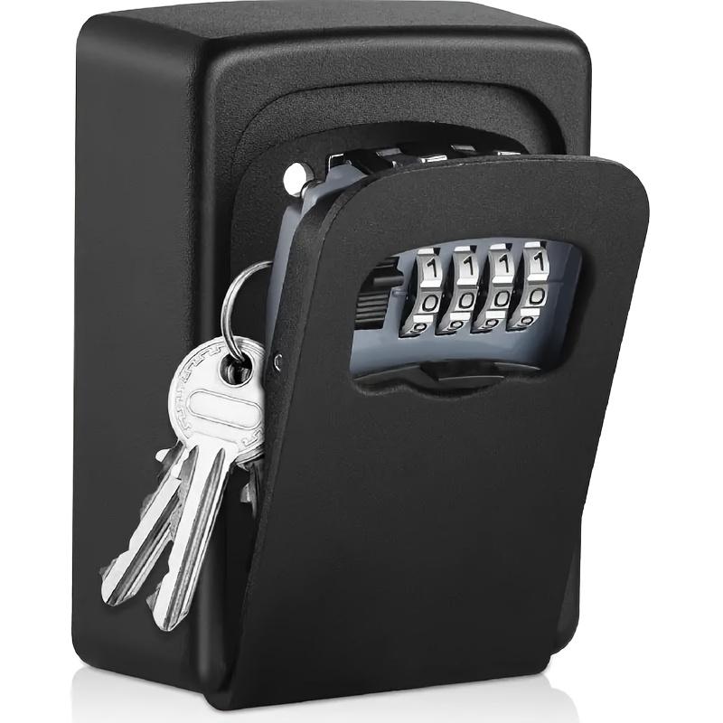 Ultra-Secure Flip-Top Key Safe,Wall-Mounted Metal and Plastic Key Storage Box with Combination Lock Access, Suitable for Home чёрный
