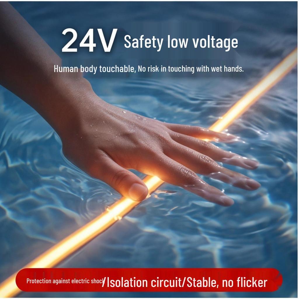 Outdoor Waterproof IP68 COB Silicone Strip Light for Pool, Landscape & Aquarium Lighting