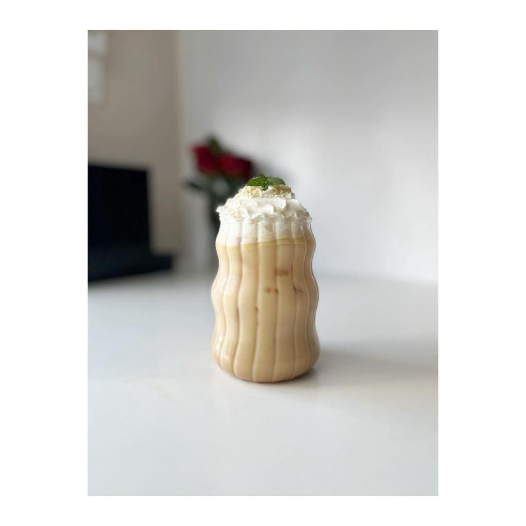 Heat Resistant Borosilicate Layered Long Twist Shaped Glass | Coffee And Presentation Cup - 1 Piece