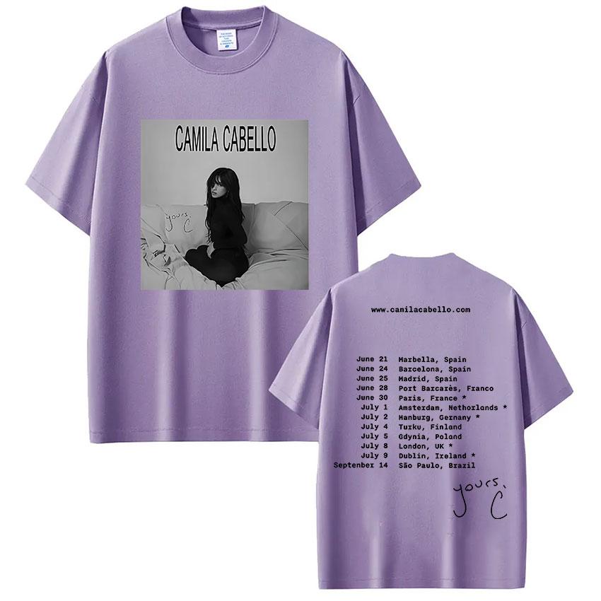 Camila Cabello Yours.C Tour 2025 T Shirt Unisex Women Summer Aesthetic Fashion T-shirt Tops 100% Cotton Oversized Tshirt Streetwear