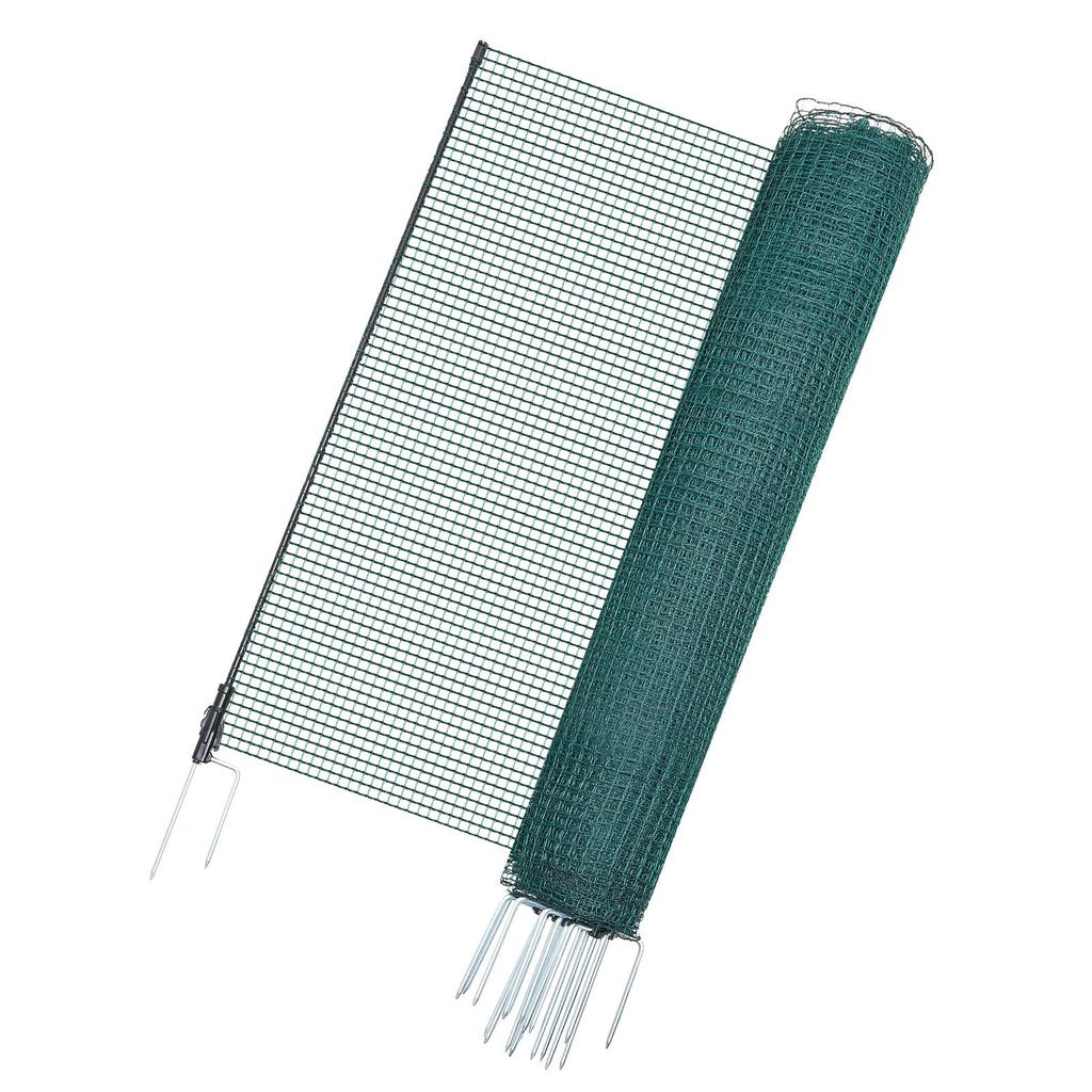 VEVOR Temporary Fence with Posts, 0.9 X 20m Plastic Mesh Fencing, Garden Safety Fences Netting with Double-Spike Stakes & Guy Ropes