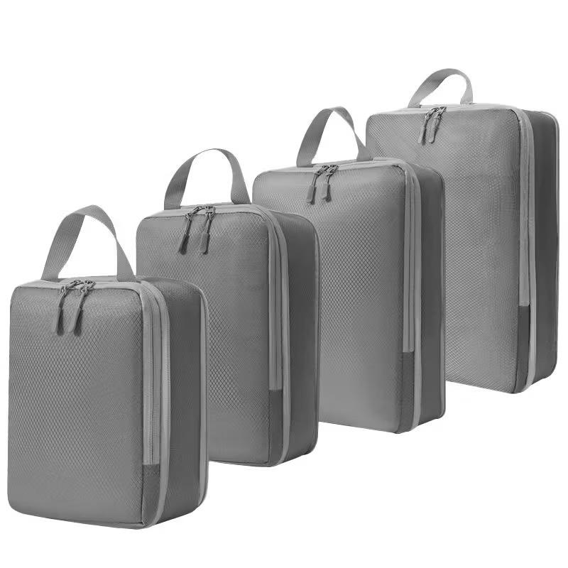 4/6pcs Compressible Packing Travel Storage Bag Cubes Waterproof Suitcase Nylon Portable With Handbag Luggage Organizer Ryanai