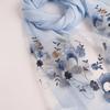 BRMM MIA Large Floral Embroidered Elegant and Perfect for Beach and Sun Protection Ultra-Thin Stole, Scarf, Muffler, Shawl, Silk, Women's,