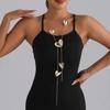 Fashion Geometric Necklace Metal Sequin Long Pendant Necklace Vintage Tassel Necklace  Daily Wear