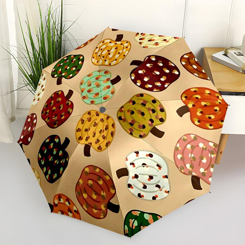 1pc Autumnal Foliage Automatic Opening/Closing Folding Umbrella with 8 Ribs,Portable Sunshade Umbrella Birthday and Holiday gifts yy251231106