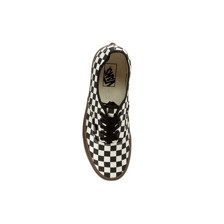 Vans Authentic Checkerboard - Schwarze Gum Unisex Sneakers Weiß VN0004MKIBB