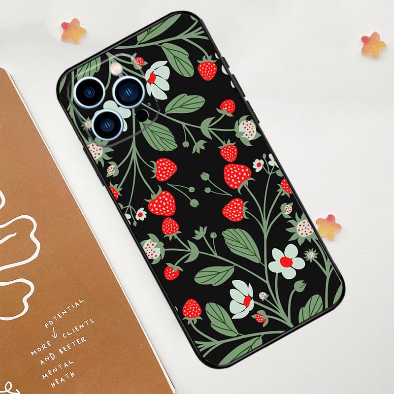 Strawberry Phone Case For iPhone 17 Pro Max 14 11 15 16 Pro Max 12 13 mini 16 Plus 16e 17 Air Funda
