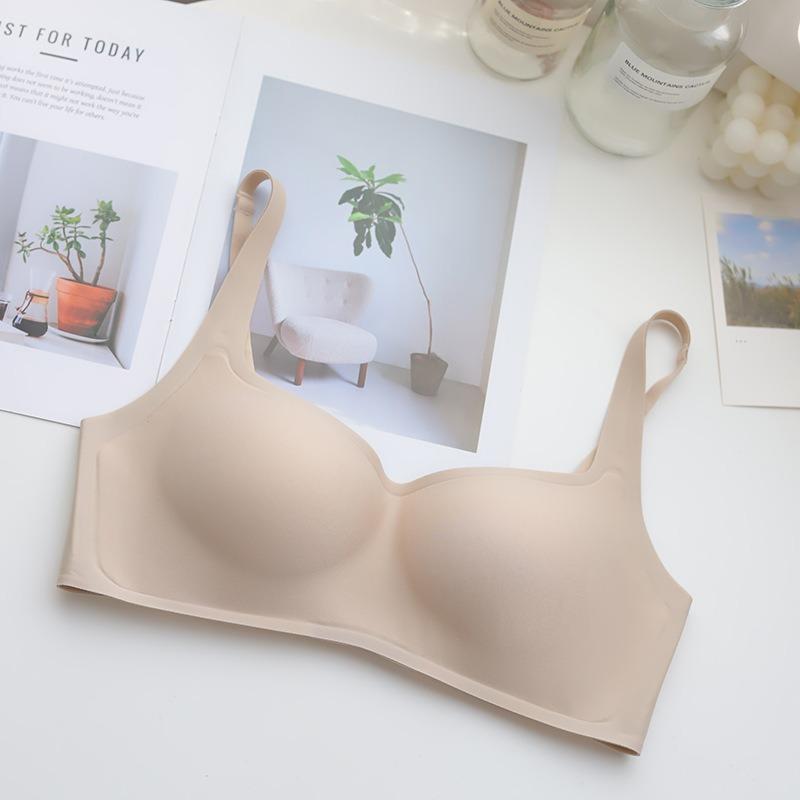 Nude Seamless Wireless Bra with Smooth Supportive Cups S