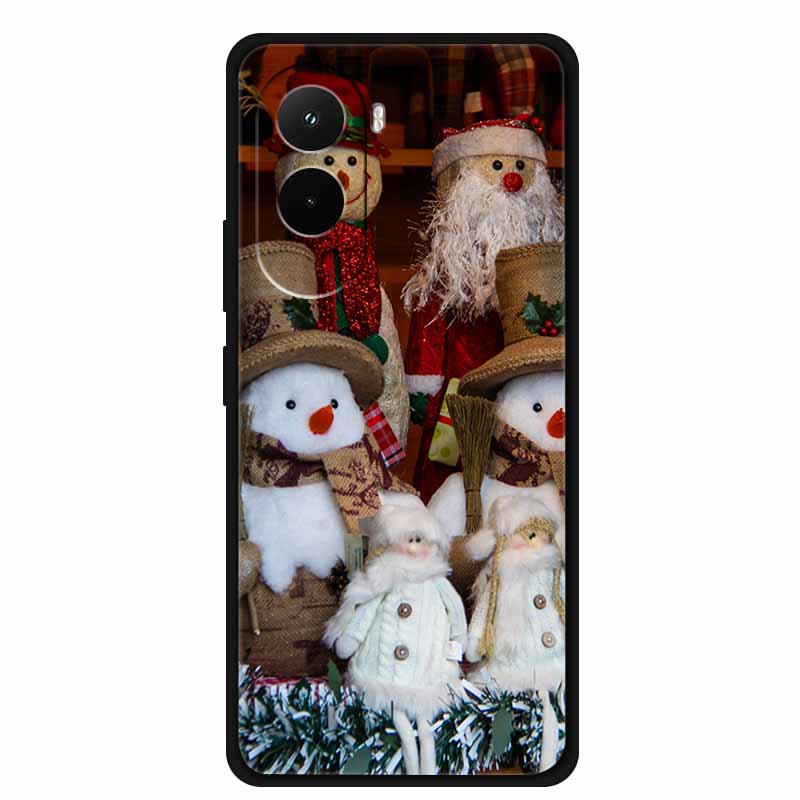 Christmas Phone Case For Poco M7 4G Case Christmas Tree Black Silicone Bumper For Xiaomi Poco M7 4G Cover PocoM7 Cartoon Coque
