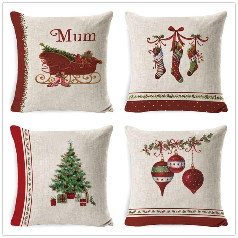 Christmas Pillow Home European Linen Sofa Cushion Cushion New Pillow Case