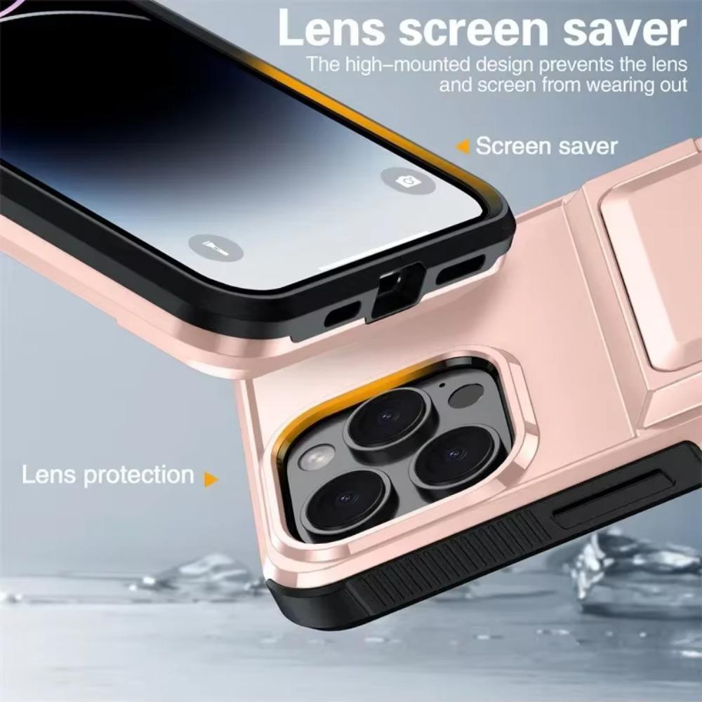 Für iPhone 16 SE 16 Pro Max 15 14 Plus 13 12 Pro Max Brieftaschenhülle mit verstecktem Kartenfachhalter Robuste schützende Handyhülle
