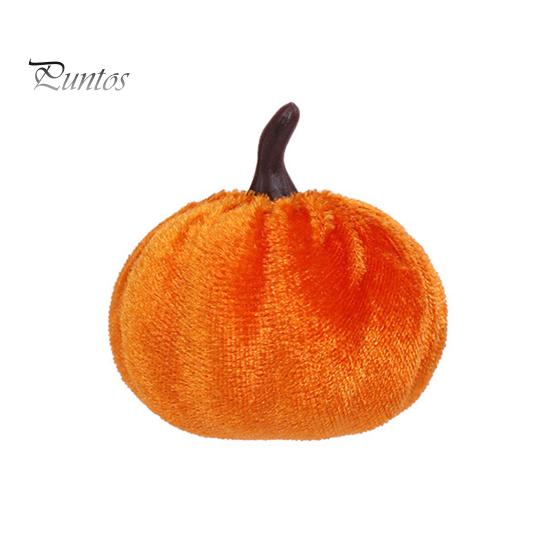 Realistic Halloween Pumpkin Decoration Small Velvet Thanksgiving Table Centerpiece, Soft Reusable Party Decorations Stuffed for Fall Harvest Farmhouse