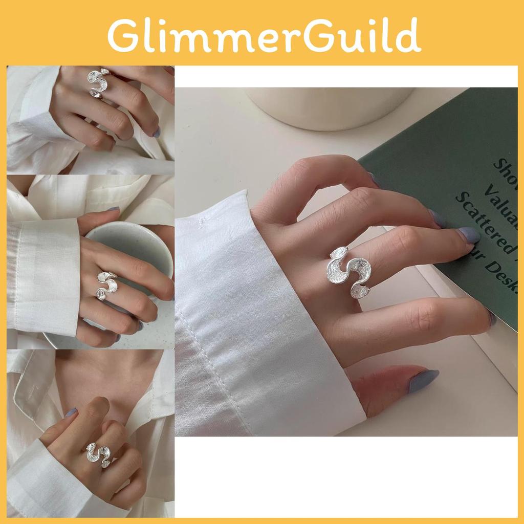 Chic Copper Twisted Wave Finger Ring With Unique Geometric Design For Women