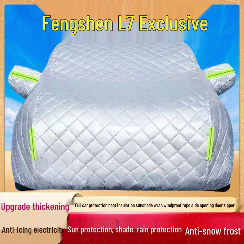 

Wind God L7 Premium Cotton Car Cover: All-Weather Protection for Snow, Ice, Hail, Sun & Rain - Compatible with PHEV & Hybrid Vehicles Thick Cotton Hail Protection, All-Season
