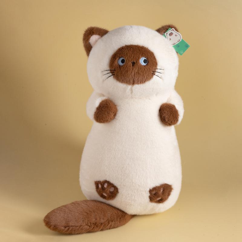 

Adorable Sweet Cat Plush Toys Fluffly Stuffed Animals Soft Fat Round Kitten Dolls for Girls Gifts Home Decor 30cm