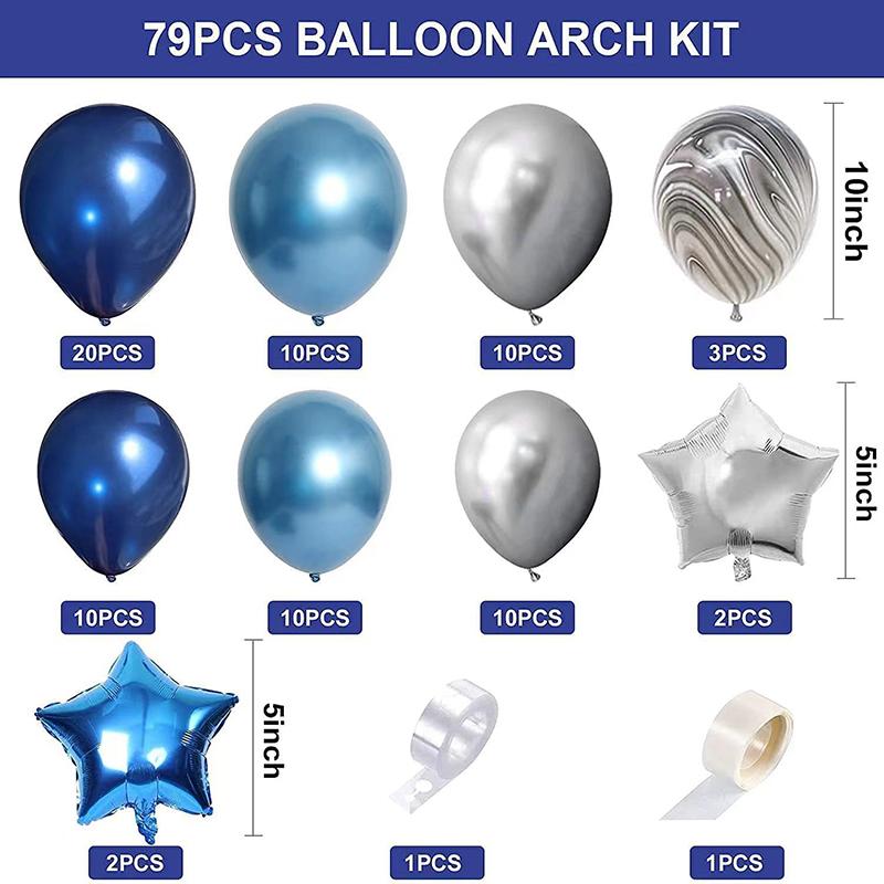 Blue Balloons Set Garland Kit Gold Confetti Balloon Arch Birthday Party Decoration Kids Wedding Birthday Baby Shower Globos Toys